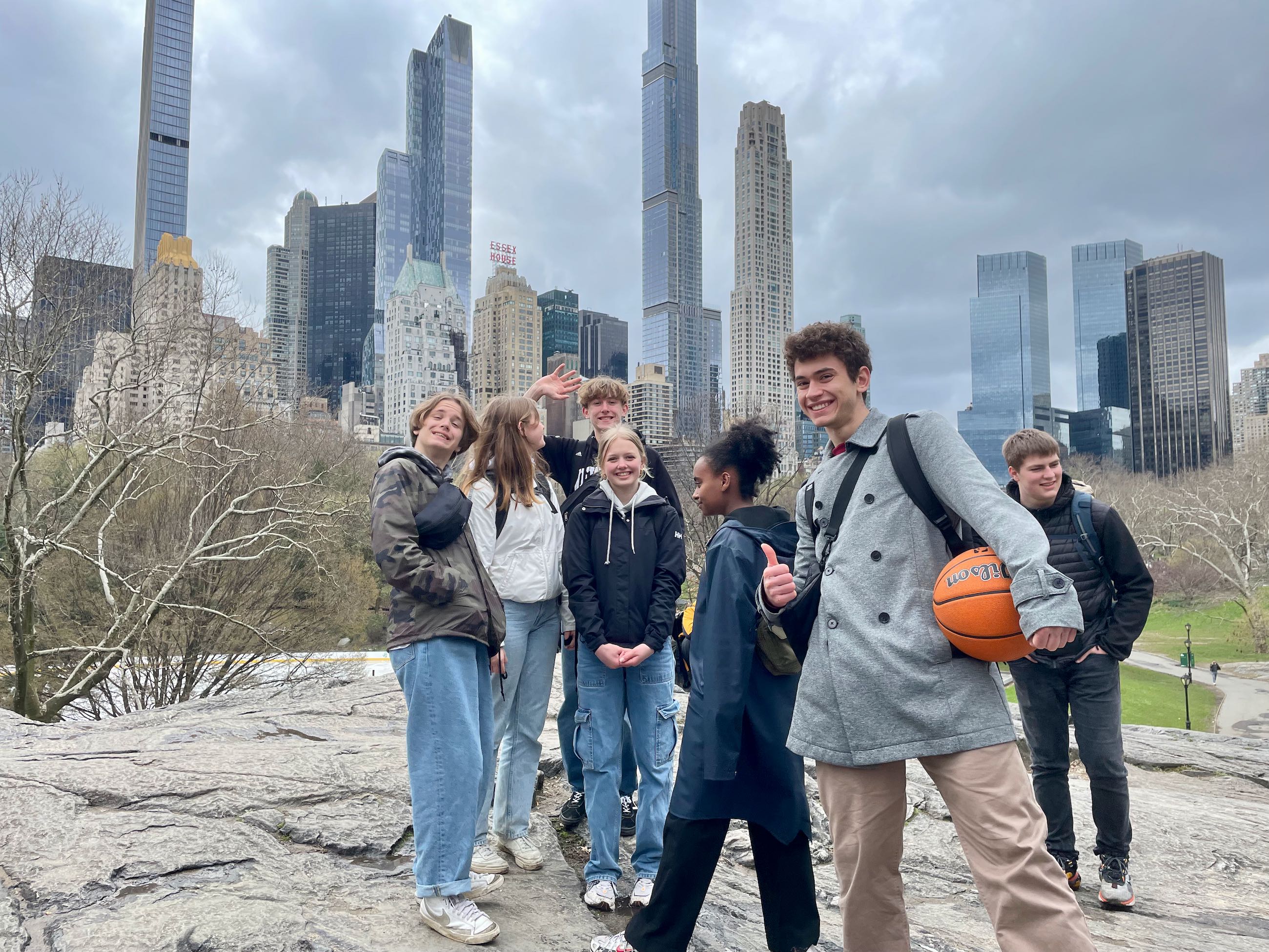 USA Sædding Efterskole | Elever fra Sædding Efterskole i Central Park New York