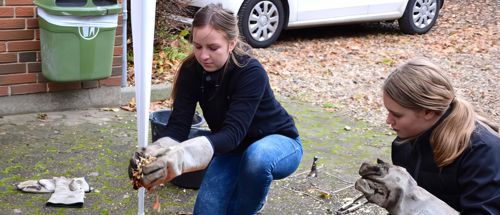 Rakubrænding på Sædding Efterskole | Et par elever er i fuld gang med brændingen.