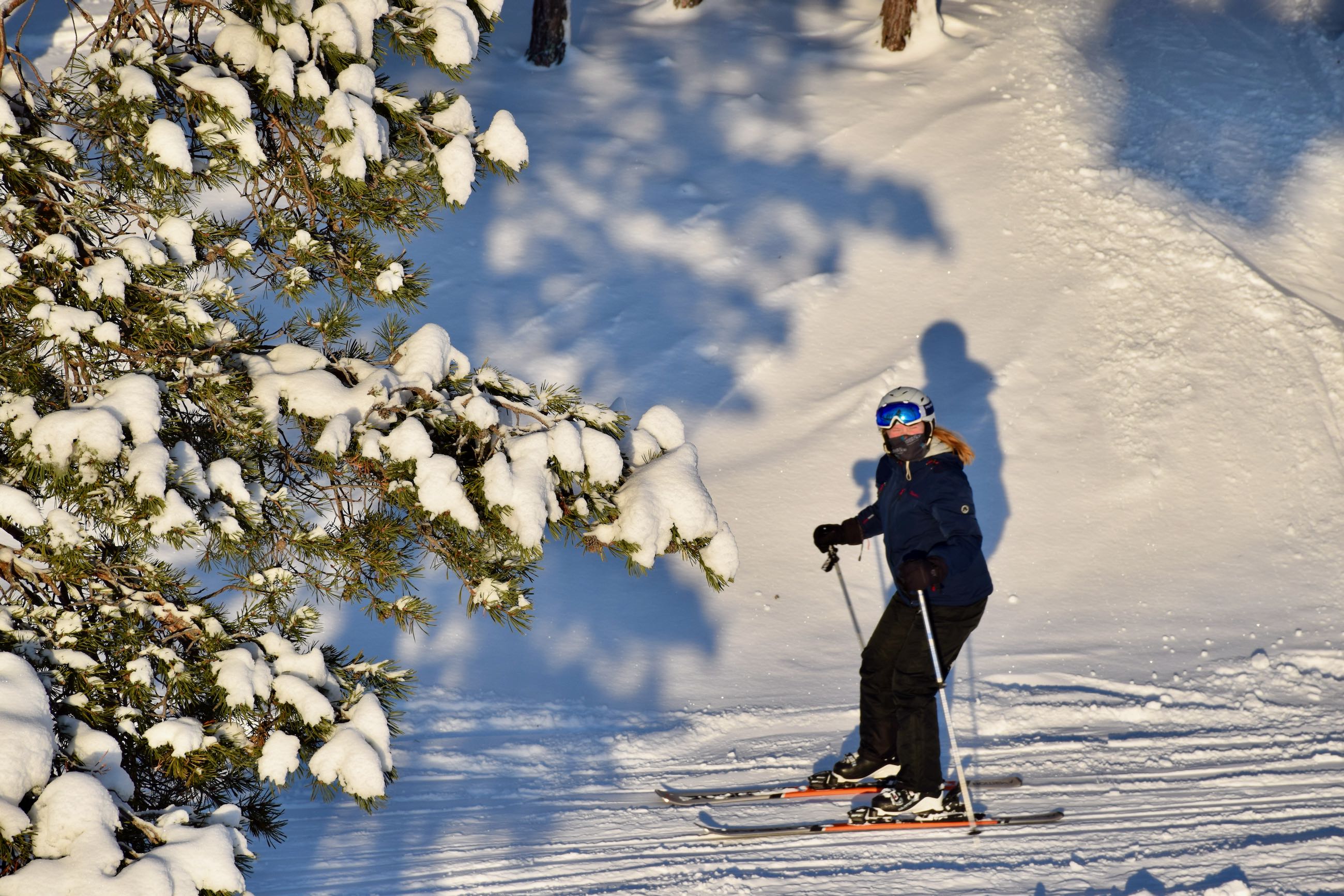 Ski Sædding Efterskole | Efterskoleelev fra Sædding Efterskole står på ski i flot landskab